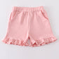 Pink basic ruffle shorts