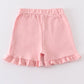 Pink basic ruffle shorts