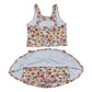 Floral print girl 2pc swimsuit