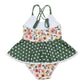 Floral print girl one-piece swimsuit