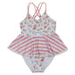 Petal whisper print girl one-piece swimsuit