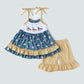 Navy duck embroidery girl set