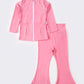 Pink active girl bootcut pants set