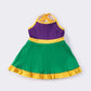 Mardi gras tennis ruffle girl dress