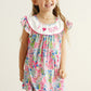 Confetti bloom I love mom embroidery girl dress