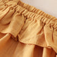 Mustard strap ruffle linen girl bubble