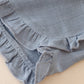 Blue linen ruffle shorts