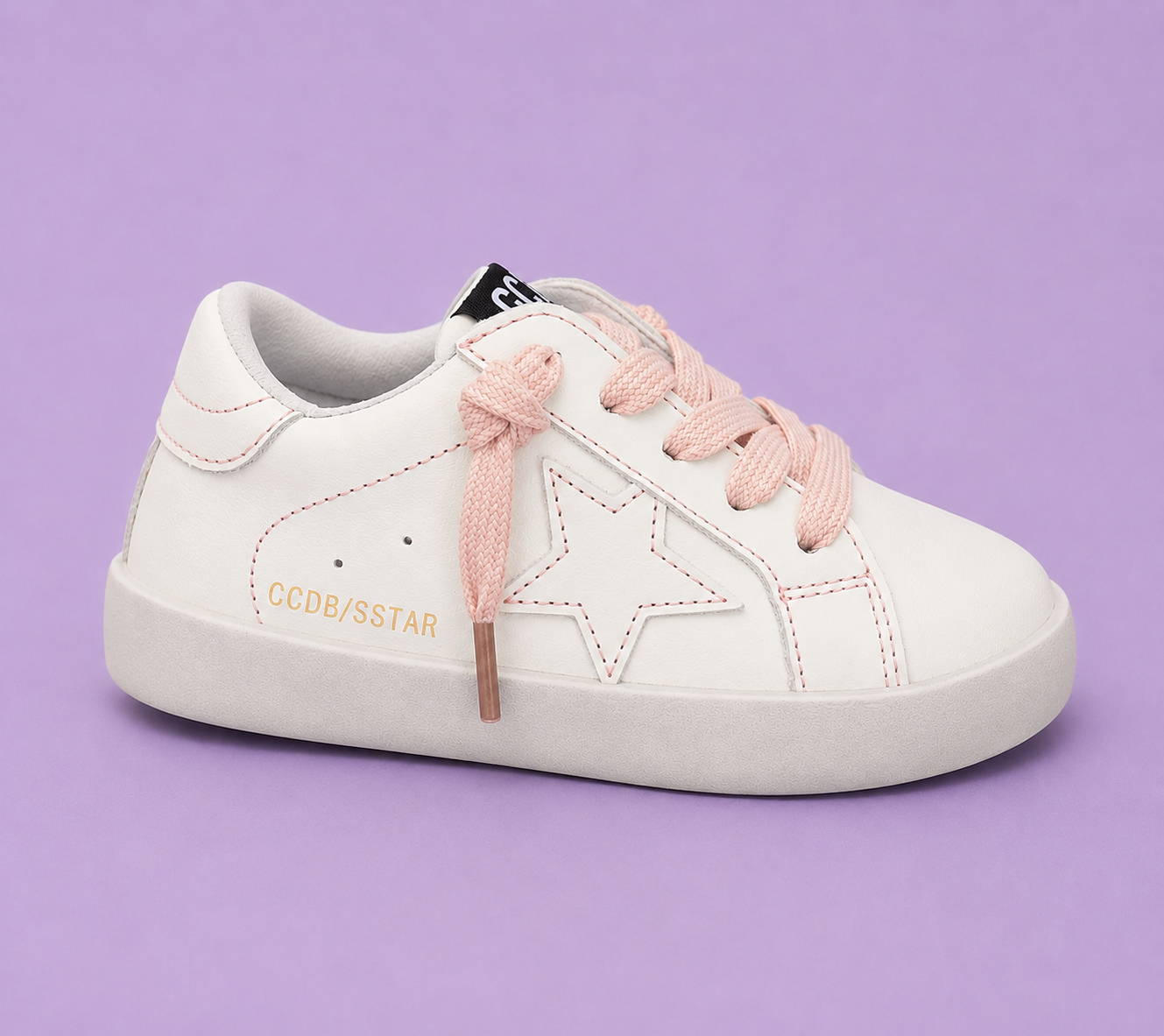 White with Pink Stitching PO