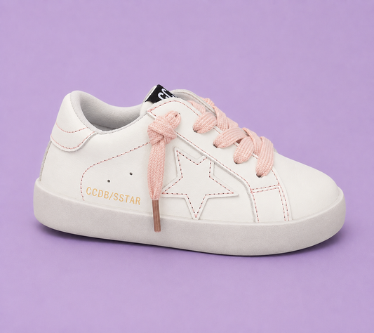 White with Pink Stitching PO