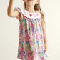 Confetti bloom I love mom embroidery girl dress