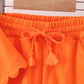 Orange scalloped shorts set