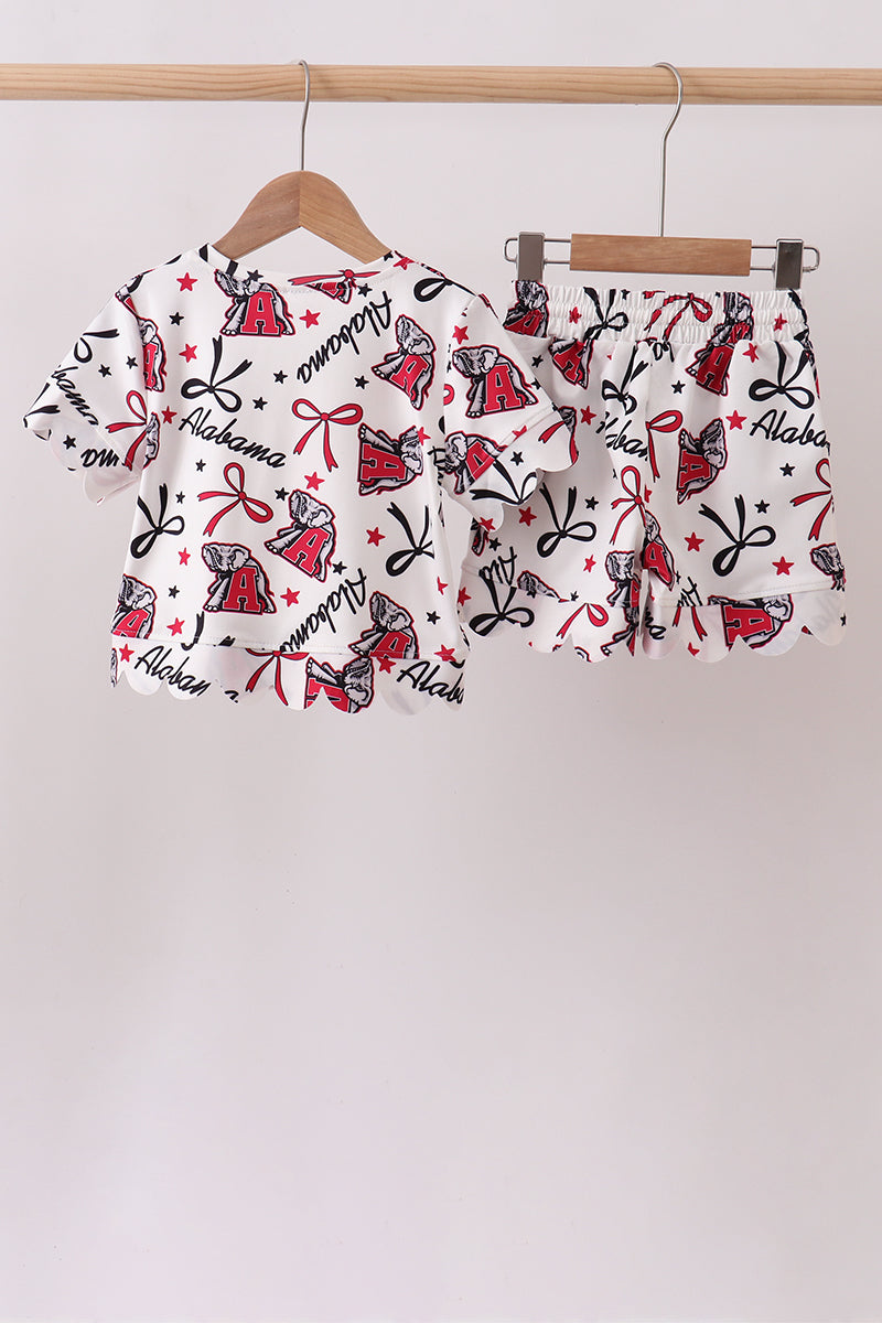 Alabama scalloped shorts set
