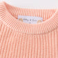 Coral hand-embroidery bunny pullover sweater