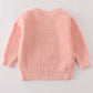 Pink hand-embroidery ghost pullover sweater