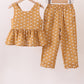 Premium pumpkin print muslin pants set