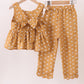 Premium pumpkin print muslin pants set