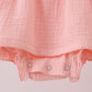 Premium pink ruffle muslin bubble