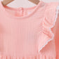 Premium pink ruffle muslin dress