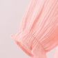 Premium pink ruffle muslin dress