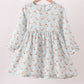 Premium boots print muslin dress