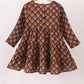 Premium brown plaid muslin dress