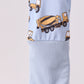 Premium blue excavator print bamboo romper
