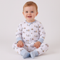Premium blue character print bamboo romper