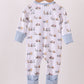 Premium blue character print bamboo romper