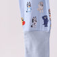 Premium blue character print bamboo romper