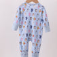 Premium blue character print bamboo romper