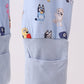 Premium blue character print bamboo romper