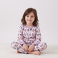 Premium purple character print bamboo pants set