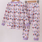 Premium purple character print bamboo pants set