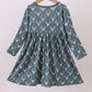 Premium forest reindeer print bamboo dress