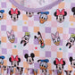 Premium purple character print bamboo checkered dress