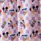 Premium purple character print bamboo checkered dress