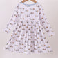 Premium blue character print bamboo dress