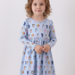 Premium blue character print bamboo dress