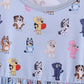 Premium blue character print bamboo dress