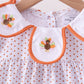 Premium orange turkey embroidery ruffle pants set