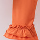 Premium orange turkey embroidery ruffle pants set