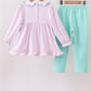 Premium turkey embroidery gingham pants set
