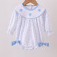 Premium blue snow bow embroidery bubble