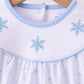 Premium blue snow bow embroidery bubble