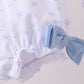 Premium blue snow bow embroidery bubble
