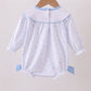 Premium blue snow bow embroidery bubble