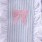 Premium blue stripe bow embroidery pants set