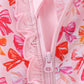Premium berry blossom bows ruffle bamboo romper