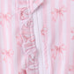 Premium blush bow stripe bamboo romper