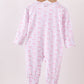 Premium tiny bow delight ruffle bamboo romper